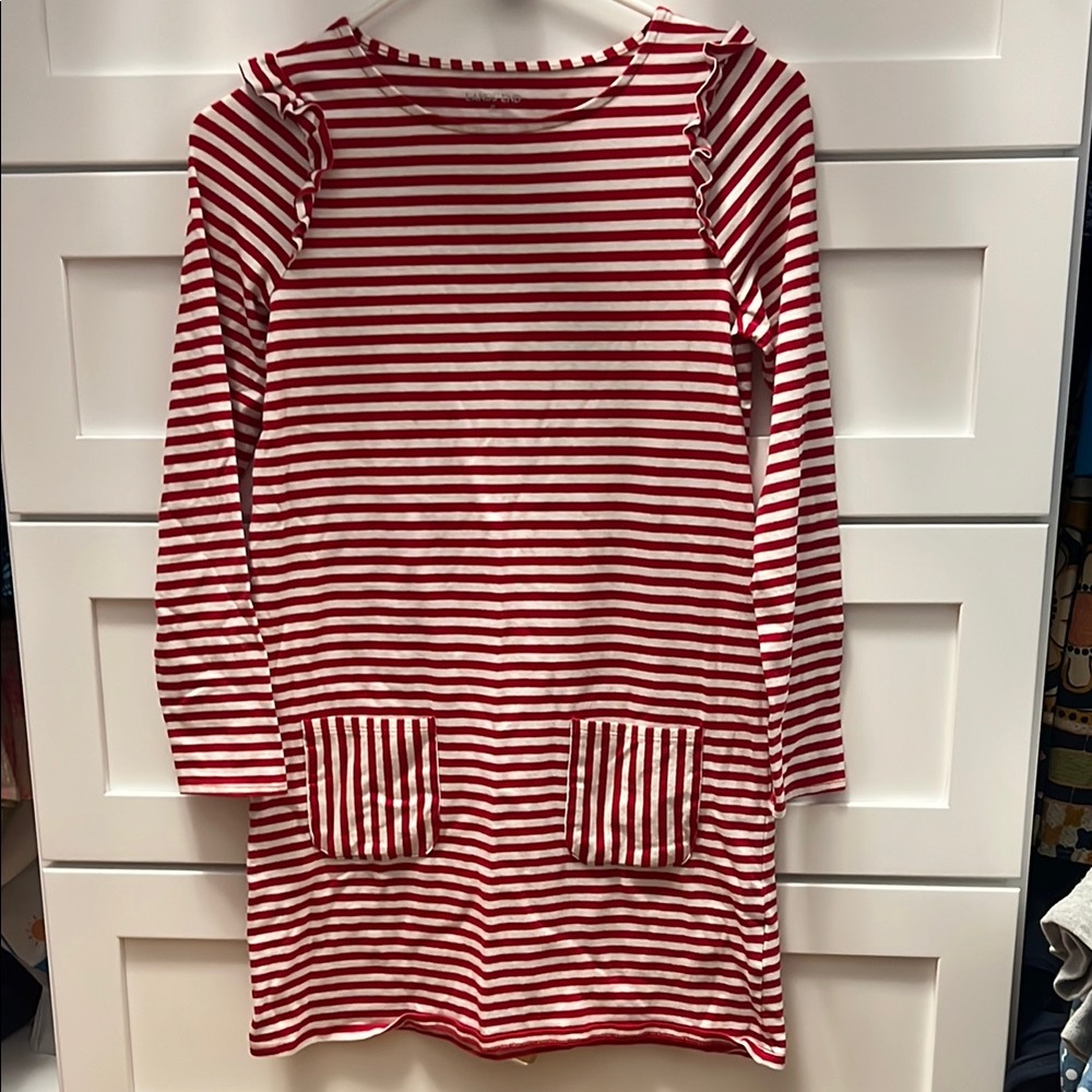 Lands' End Red and White Striped Top